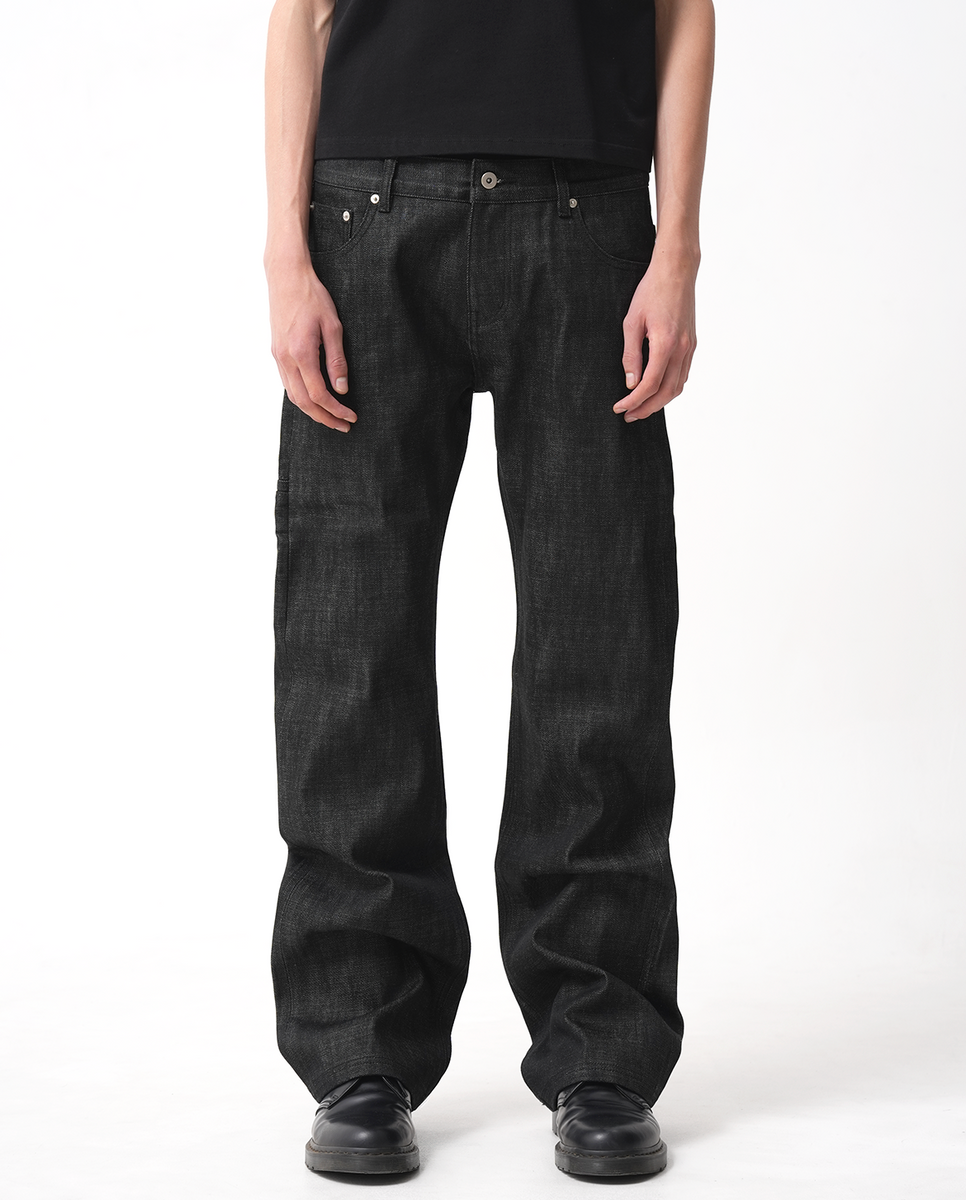 Raw Selvedge Low-Rise Bootcut Jeans - Black – A$APMODE
