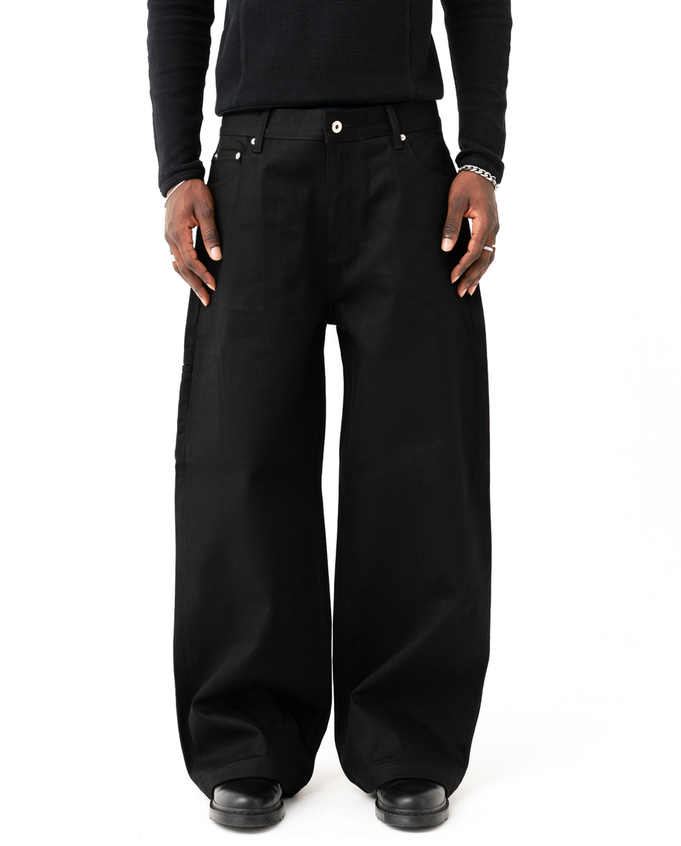 【限定品】Asapmode ワイドブラックデニム 15oz Raw Selvedge Loose Fit Jeans – A$APMODE
