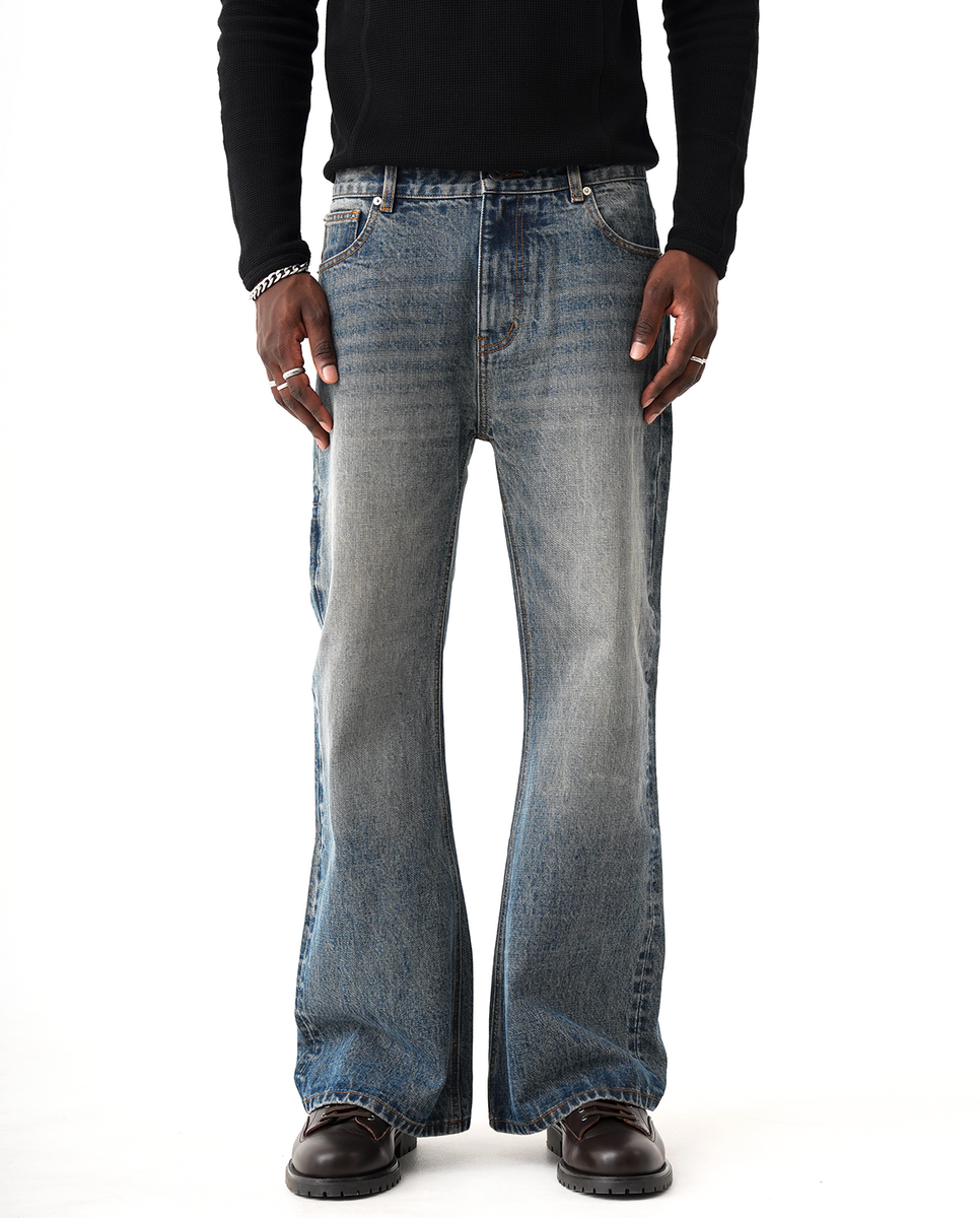 15oz Selvedge Bootcut Jeans – Washed Indigo – A$APMODE