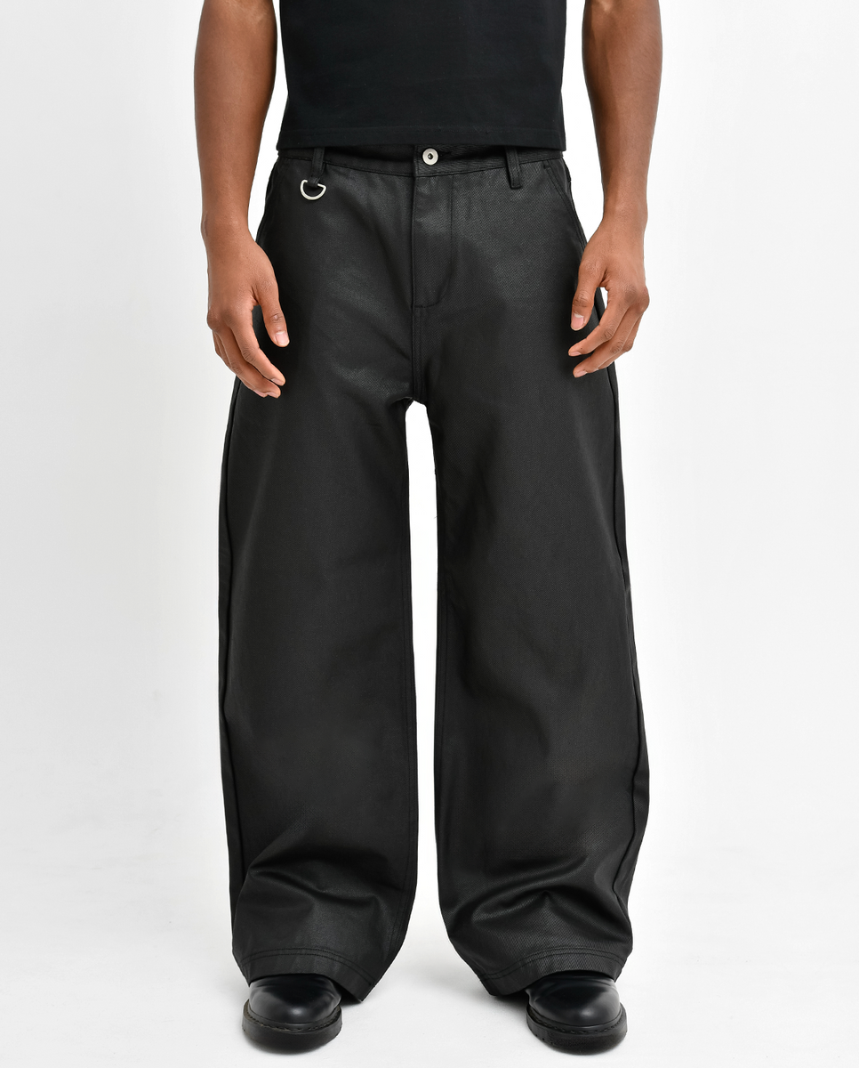 Stacked Oil Coating Loose Fit Pants – A$APMODE Stacked Oil Coating Loose Fit Pants – A$APMODE