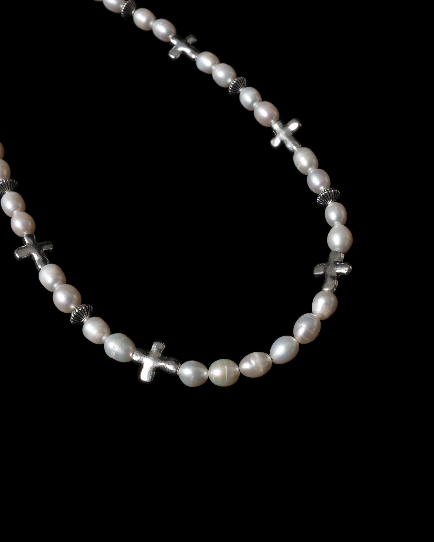 Cross real pearl necklace