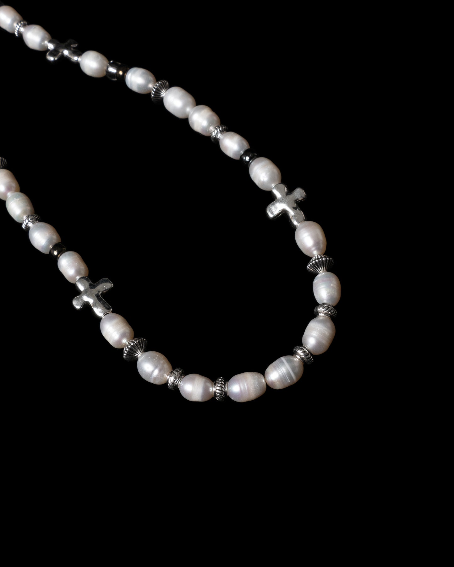 Horus cross real pearl necklace