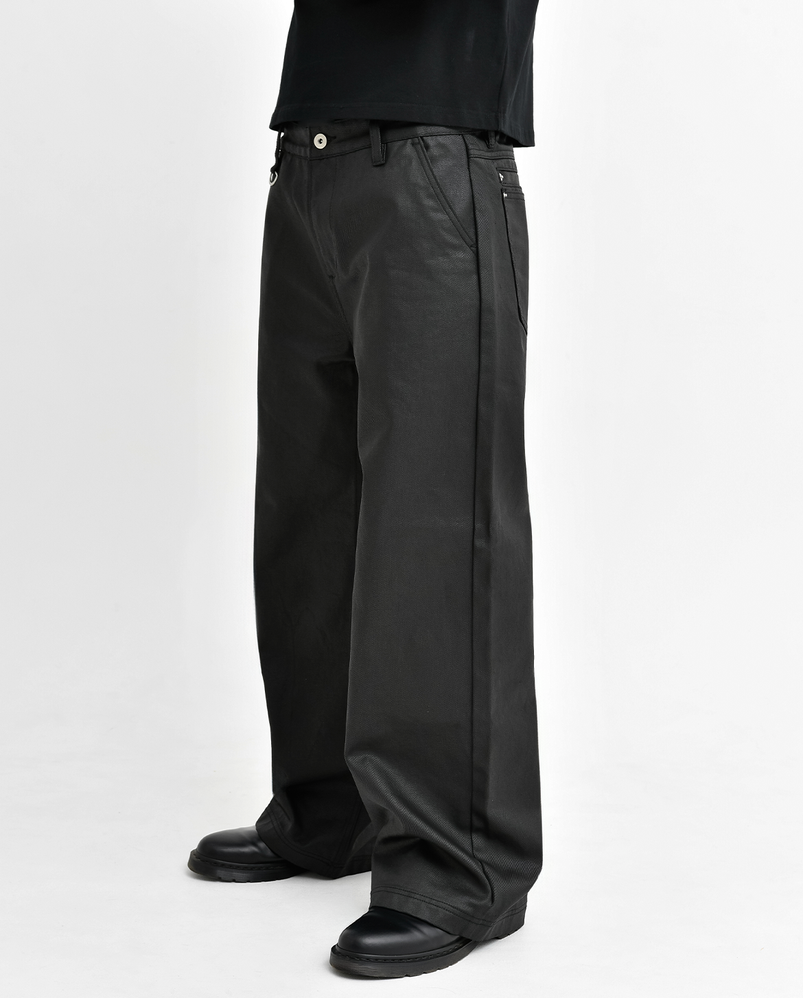 Stacked Oil Coating Loose Fit Pants – A$APMODE Stacked Oil Coating Loose Fit Pants – A$APMODE