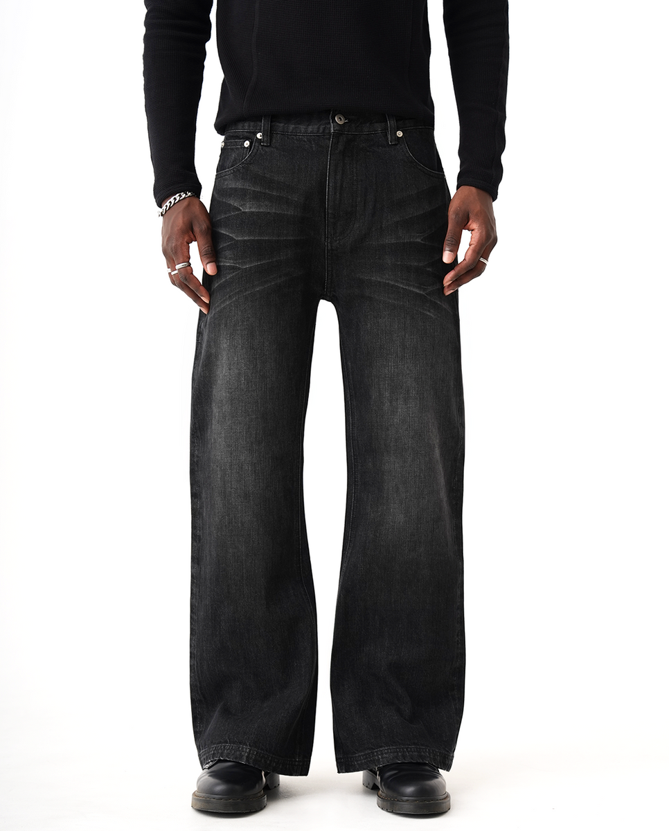 15oz Selvedge Bootcut Jeans – Washed Black – A$APMODE