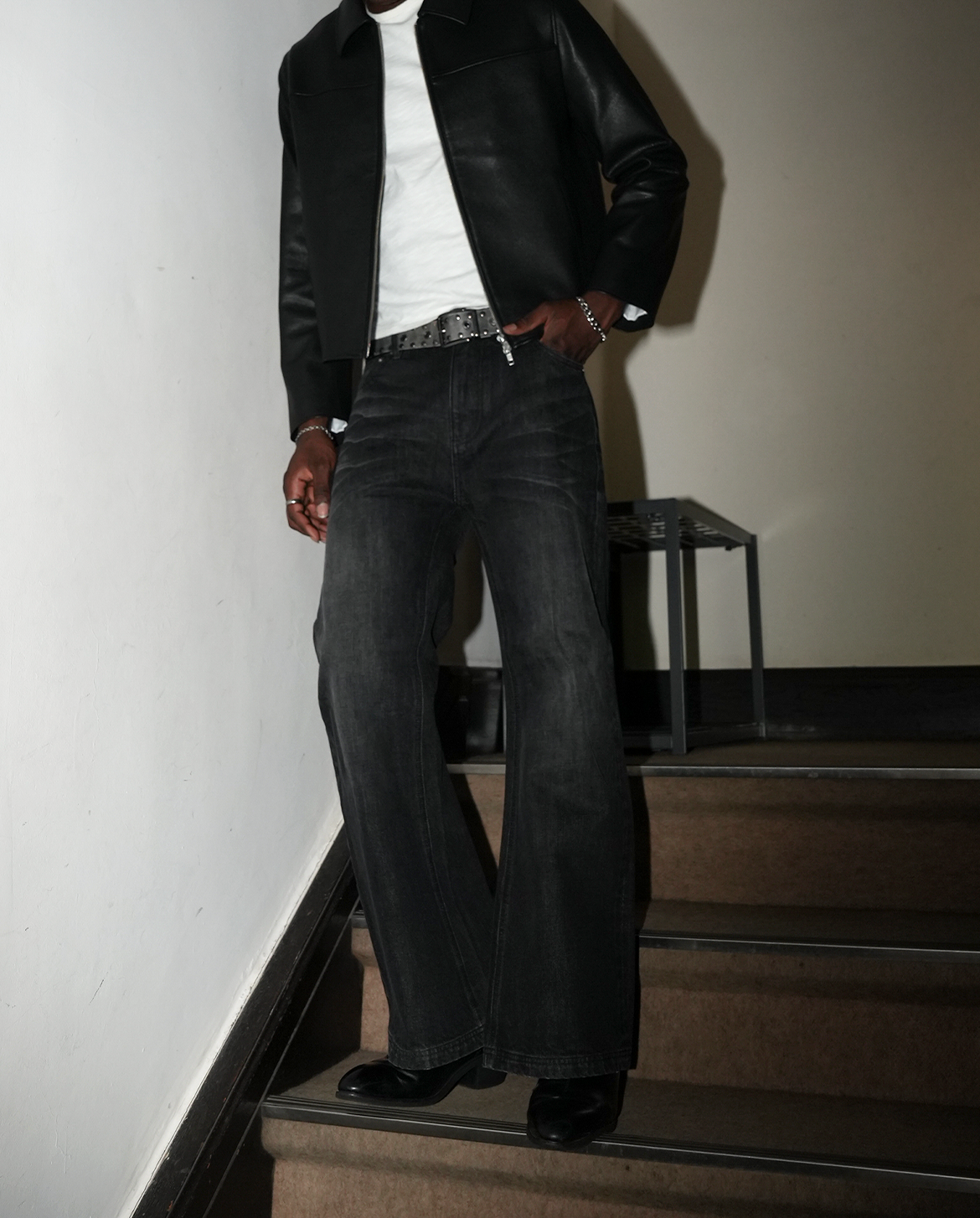 15oz Selvedge Bootcut Jeans – Washed Black – A$APMODE 15oz Selvedge Bootcut Jeans – Washed Black – A$APMODE
