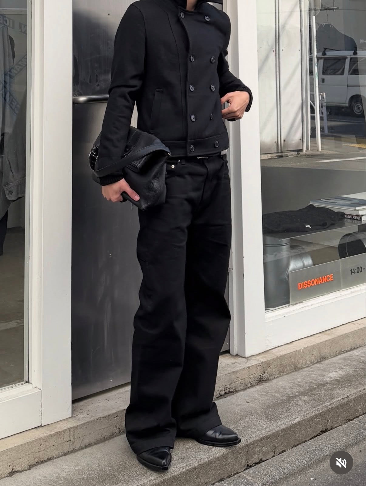 ASAPMODE Stacked Oil Coating Pants Stacked Oil Coating Wide-Leg